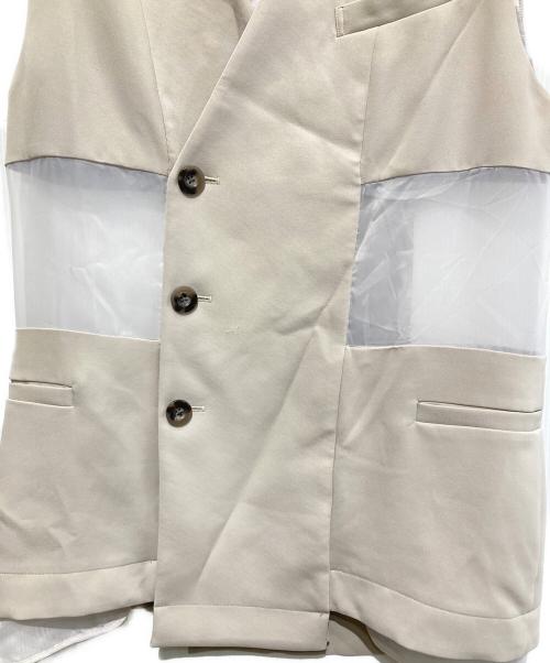 UN3D.（アンスリード）UN3D. (アンスリード) SHEER LAYERED VEST ベージュ サイズ:38の古着・服飾アイテム