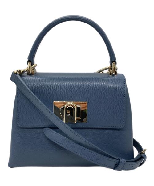 FURLA（フルラ）FURLA (フルラ) 1927 S TOP/ハンドバッグ ブルーの古着・服飾アイテム