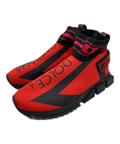 DOLCE & GABBANA（ドルチェ＆ガッバーナ）DOLCE & GABBANA (ドルチェ＆ガッバーナ) ソックススニーカー レッド サイズ:43の古着・服飾アイテム