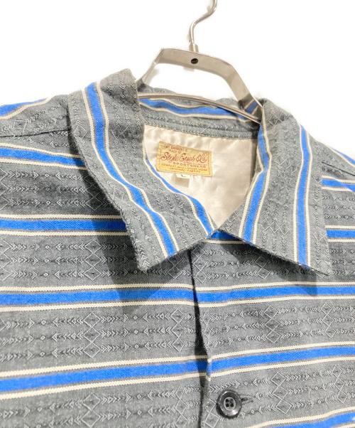 STYLE EYES（スタイルアイズ）STYLE EYES (スタイルアイズ) 半袖シャツ グレー×ブルー サイズ:Lの古着・服飾アイテム