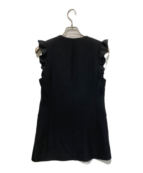 BORDERS at BALCONY（ボーダーズアットバルコニー）BORDERS AT BALCONY (ボーダーズアットバルコニー) FRILL SHOULDER GILET/ジレ/ベスト ブラック サイズ:36 未使用品の古着・服飾アイテム