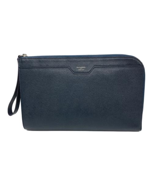 PELLE MORBIDA（ペッレモルビダ）PELLE MORBIDA (ペッレモルビダ) クラッチバッグ ネイビーの古着・服飾アイテム