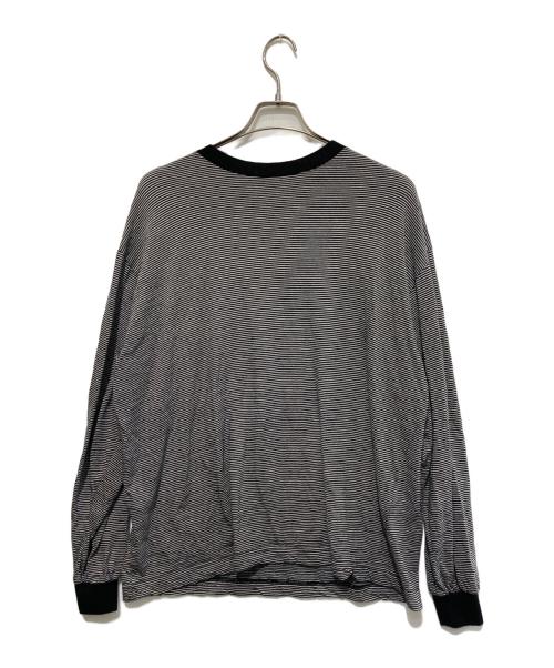 ONC MERINO（オーエヌシーメリノ）ONC MERINO (オーエヌシーメリノ) ボーダーカットソー ブラック×ホワイト サイズ:4の古着・服飾アイテム
