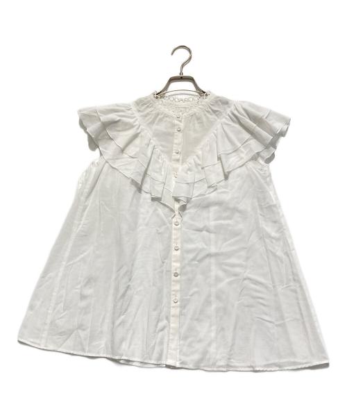 ANAYI（アナイ）ANAYI (アナイ) フリルノースリーブブラウス ホワイト サイズ:38の古着・服飾アイテム