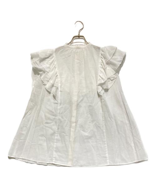ANAYI（アナイ）ANAYI (アナイ) フリルノースリーブブラウス ホワイト サイズ:38の古着・服飾アイテム