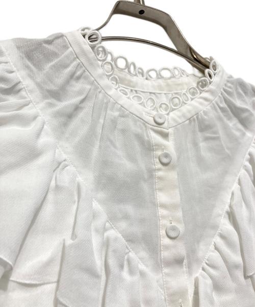 ANAYI（アナイ）ANAYI (アナイ) フリルノースリーブブラウス ホワイト サイズ:38の古着・服飾アイテム