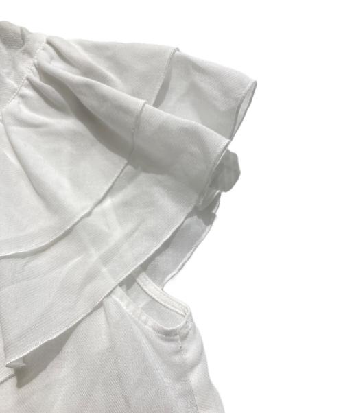 ANAYI（アナイ）ANAYI (アナイ) フリルノースリーブブラウス ホワイト サイズ:38の古着・服飾アイテム