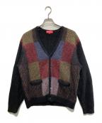 SUPREMEシュプリーム）の古着「Brushed Grid Cardigan/ニットカーディガン」｜ブラック