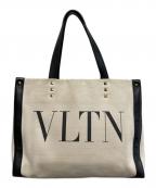 VALENTINOヴァレンティノ）の古着「スタッズ付きキャンバストートバッグ」｜ベージュ