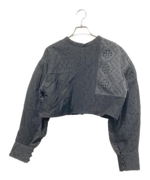 Ameri（アメリ）Ameri (アメリ) 2WAY PATCHWORK LACE ZIP TOP ブラック サイズ:FREEの古着・服飾アイテム