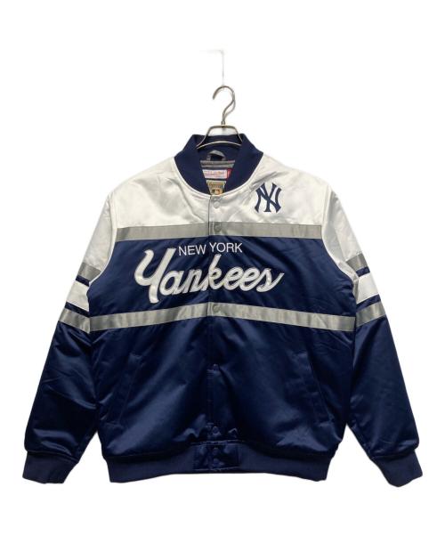 MITCHELL & NESS（ミッチェルアンドネス）MITCHELL & NESS (ミッチェルアンドネス) スタジャン ホワイト×ブルー サイズ:XLの古着・服飾アイテム
