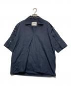 JIL SANDERジルサンダー）の古着「オーバーサイズ スキッパーシャツ ブラウス」｜ネイビー