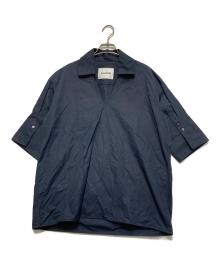 JIL SANDER（ジルサンダー）の古着「オーバーサイズ スキッパーシャツ ブラウス」｜ネイビー