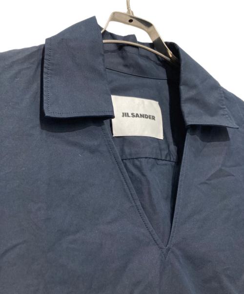 JIL SANDER（ジルサンダー）JIL SANDER (ジルサンダー) オーバーサイズ スキッパーシャツ ブラウス ネイビー サイズ:34の古着・服飾アイテム