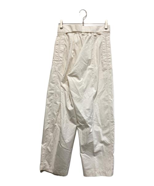 DRAWER（ドゥロワー）DRAWER (ドゥロワー) シルクギャバジンベルトワイドパンツ ホワイト サイズ:38の古着・服飾アイテム
