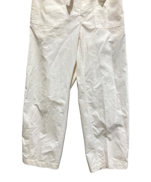 DRAWER（ドゥロワー）DRAWER (ドゥロワー) シルクギャバジンベルトワイドパンツ ホワイト サイズ:38の古着・服飾アイテム