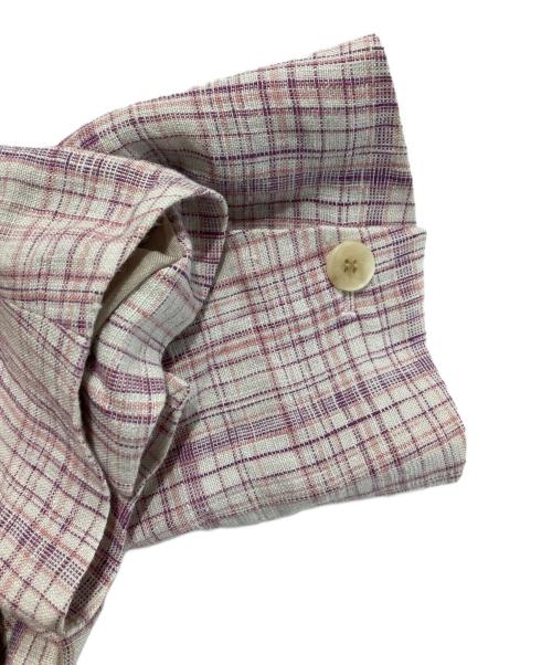 AURALEE（オーラリー）AURALEE (オーラリー) SILK CHECK NO COLLAR JACKET ピンク サイズ:1の古着・服飾アイテム