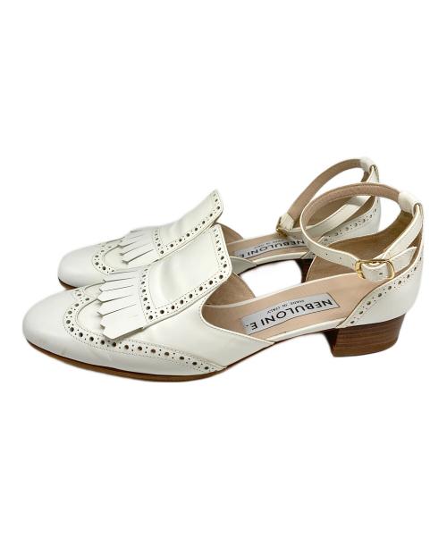 NEBULONIE（ネブローニ）NEBULONIE (ネブローニ) ウイングチップストラップシューズ ホワイト サイズ:37の古着・服飾アイテム