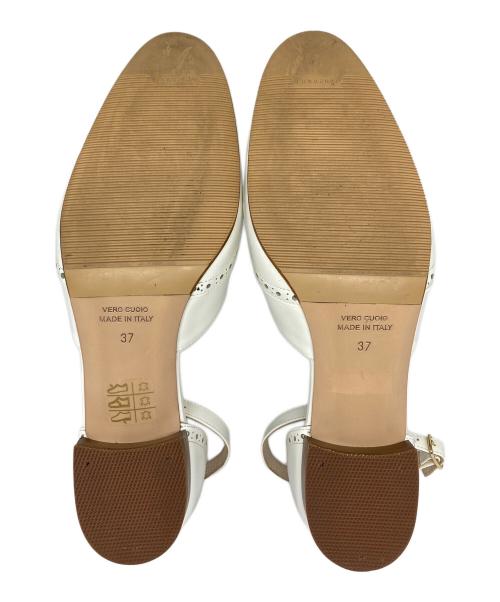 NEBULONIE（ネブローニ）NEBULONIE (ネブローニ) ウイングチップストラップシューズ ホワイト サイズ:37の古着・服飾アイテム