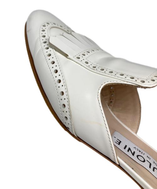 NEBULONIE（ネブローニ）NEBULONIE (ネブローニ) ウイングチップストラップシューズ ホワイト サイズ:37の古着・服飾アイテム