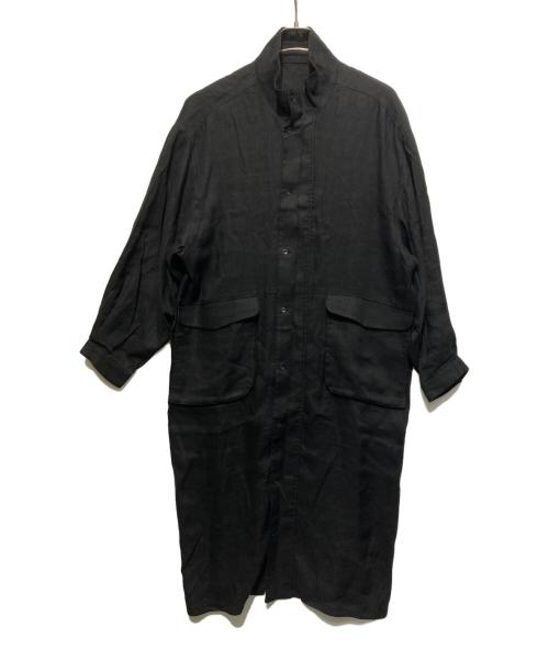 ka na ta（カナタ）ka na ta (カナタ) リネンレーヨンロングコート ブラック サイズ:Freeの古着・服飾アイテム