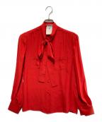CHANELシャネル）の古着「ココマークボウタイブラウス」｜レッド