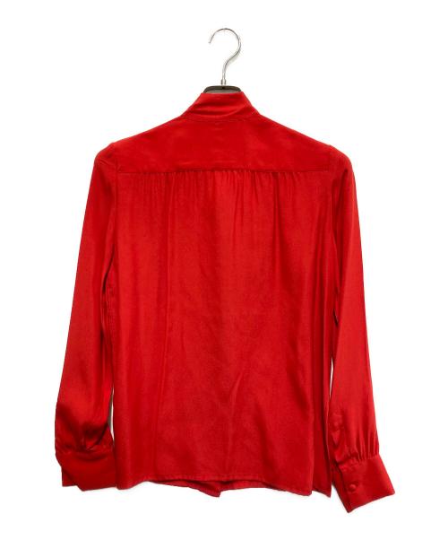 CHANEL（シャネル）CHANEL (シャネル) ココマークボウタイブラウス レッド サイズ:36の古着・服飾アイテム