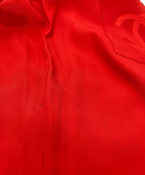 CHANEL（シャネル）CHANEL (シャネル) ココマークボウタイブラウス レッド サイズ:36の古着・服飾アイテム