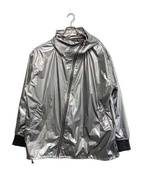 CAMBIO（カンビオ）CAMBIO (カンビオ) Metallic Coating Hooded Blouson/ブルゾンジャケット シルバー サイズ:Lの古着・服飾アイテム
