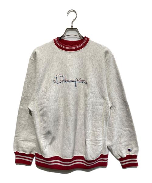 Champion REVERSE WEAVE（チャンピオン リバース ウィーブ）Champion REVERSE WEAVE (チャンピオン リバース ウィーブ) 刺繍ロゴスウェット ホワイト×レッド サイズ:XLの古着・服飾アイテム