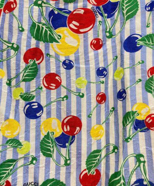 GUCCI（グッチ）GUCCI (グッチ) チェリーストライプショートパンツ スカイブルー サイズ:42の古着・服飾アイテム