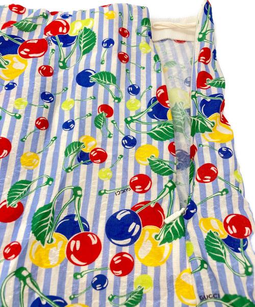 GUCCI（グッチ）GUCCI (グッチ) チェリーストライプショートパンツ スカイブルー サイズ:42の古着・服飾アイテム