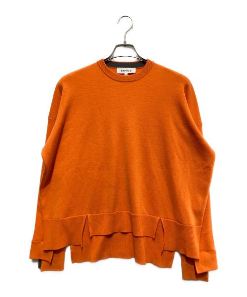 ENFOLD（エンフォルド）ENFOLD (エンフォルド) SLIT-RIB PULLOVER オレンジ サイズ:38の古着・服飾アイテム