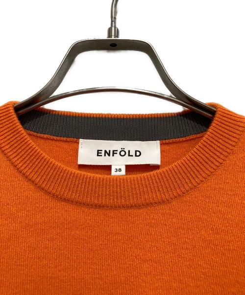 ENFOLD（エンフォルド）ENFOLD (エンフォルド) SLIT-RIB PULLOVER オレンジ サイズ:38の古着・服飾アイテム