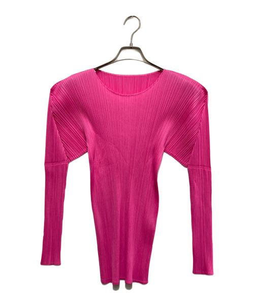 PLEATS PLEASE（プリーツプリーズ）PLEATS PLEASE (プリーツプリーズ) プリーツカットソー ショッキングピンク サイズ:Mの古着・服飾アイテム