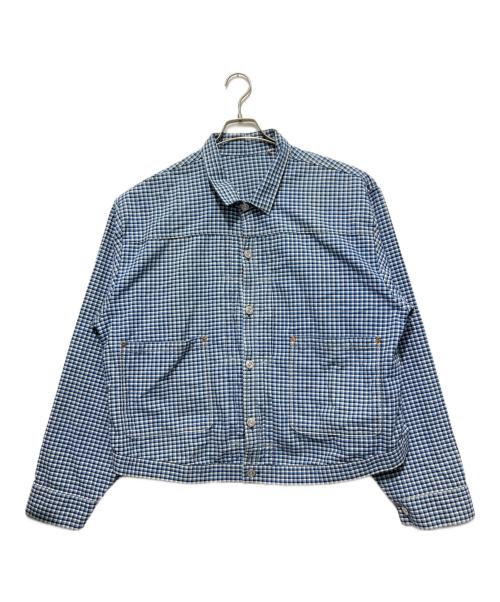 LEVI'S VINTAGE CLOTHING（リーバイス ビンテージ クロージング）LEVI'S VINTAGE CLOTHING (リーバイス ビンテージ クロージング) TRIPLE PLEAT BLOUSE ブルー×ホワイト サイズ:XLの古着・服飾アイテム