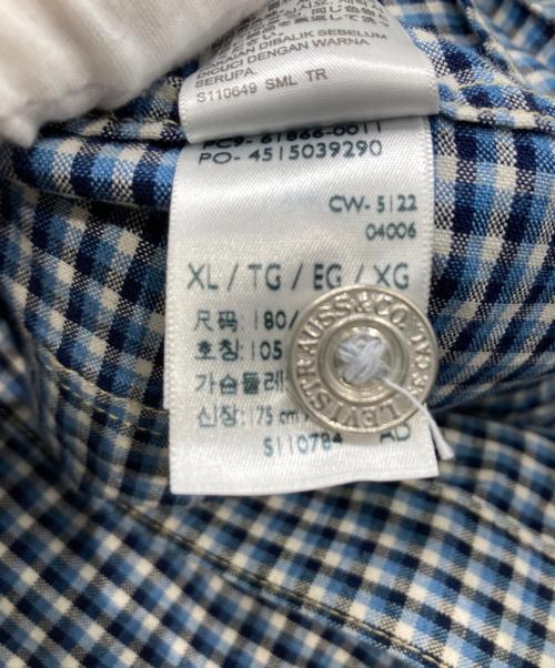 LEVI'S VINTAGE CLOTHING（リーバイス ビンテージ クロージング）LEVI'S VINTAGE CLOTHING (リーバイス ビンテージ クロージング) TRIPLE PLEAT BLOUSE ブルー×ホワイト サイズ:XLの古着・服飾アイテム