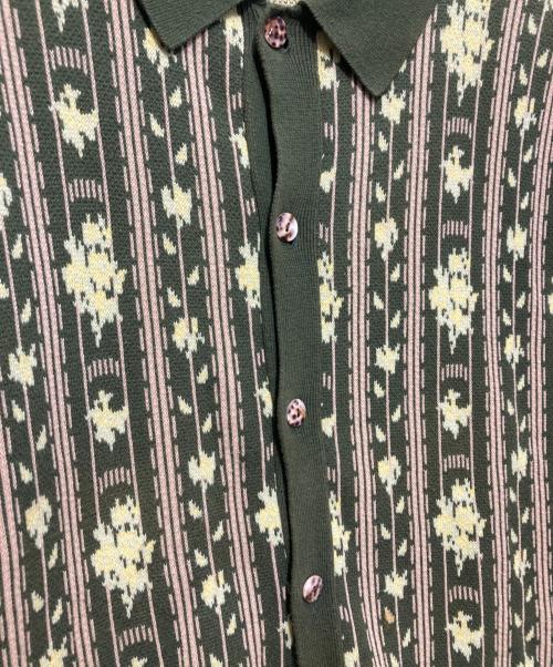 TTT MSW（ティー）TTT MSW (ティー) Flower Knit Jacquard Cardigan グリーン サイズ:Mの古着・服飾アイテム