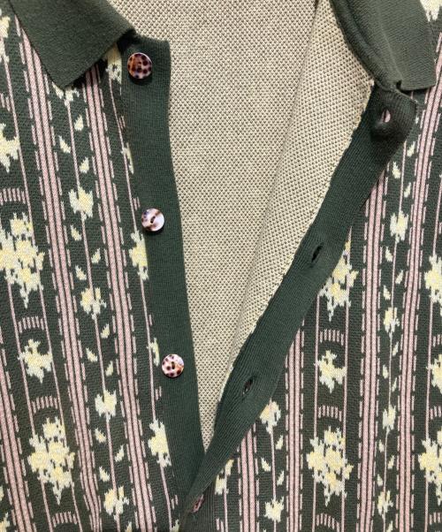 TTT MSW（ティー）TTT MSW (ティー) Flower Knit Jacquard Cardigan グリーン サイズ:Mの古着・服飾アイテム