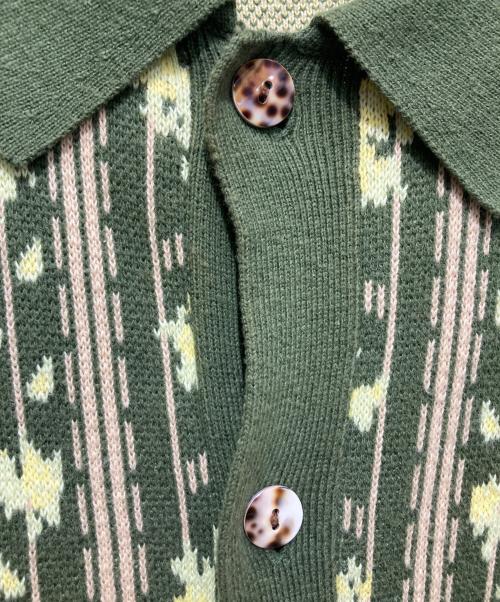 TTT MSW（ティー）TTT MSW (ティー) Flower Knit Jacquard Cardigan グリーン サイズ:Mの古着・服飾アイテム