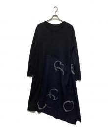 Y's（ワイズ）の古着「ウール刺繍ワンピース」｜ブラック