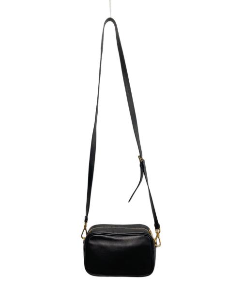 PRADA（プラダ）PRADA (プラダ) リボンモチーフ レザーショルダーバッグ ブラック×ピンク サイズ:-の古着・服飾アイテム