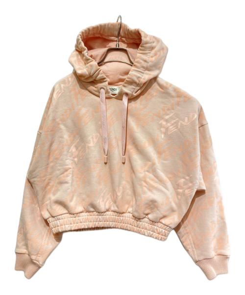 FENDI（フェンディ）FENDI (フェンディ) 22SS ロゴ総柄クロップドパーカー ピンク サイズ:38の古着・服飾アイテム