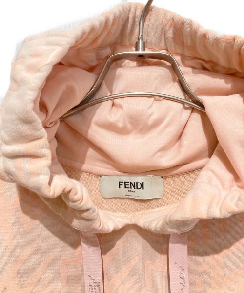 FENDI（フェンディ）FENDI (フェンディ) 22SS ロゴ総柄クロップドパーカー ピンク サイズ:38の古着・服飾アイテム