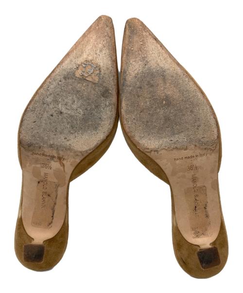 Manolo Blahnik（マノロブラニク）Manolo Blahnik (マノロブラニク) CAROLYNE MULE/ヒールパンプス ブラウン サイズ:36 1/2の古着・服飾アイテム