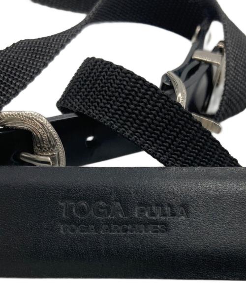 TOGA PULLA（トーガ プルラ）TOGA PULLA (トーガ プルラ) レザーナイロンテープベルト ブラックの古着・服飾アイテム