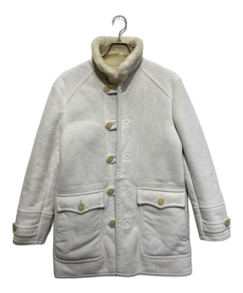 BURBERRY BLACK LABEL（バーバリーブラックレーベル）BURBERRY BLACK LABEL (バーバリーブラックレーベル) フェイクムートンコート ホワイト サイズ:Mの古着・服飾アイテム