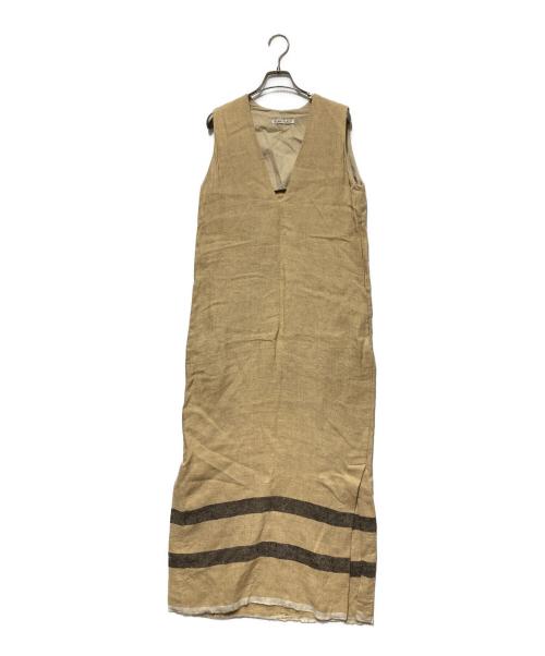 R'IAM PLAGE（リアム プラージュ）R'IAM PLAGE (リアム プラージュ) HEM BORDER ワンピース ベージュ サイズ:38の古着・服飾アイテム