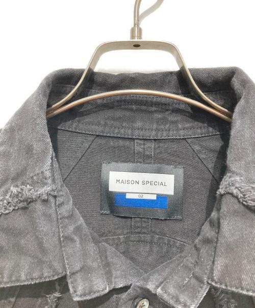 MAISON SPECIAL（メゾンスペシャル）MAISON SPECIAL (メゾンスペシャル) Cut Off Denim Prime-Over Alien Shirt/デニムジャケット ブラック サイズ:02の古着・服飾アイテム