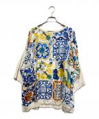 DOLCE & GABBANAドルチェ＆ガッバーナ）の古着「マジョリカプリントシルク プルオーバー」｜ホワイト